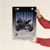 BMW M1000RR Motorcycle Specs Poster